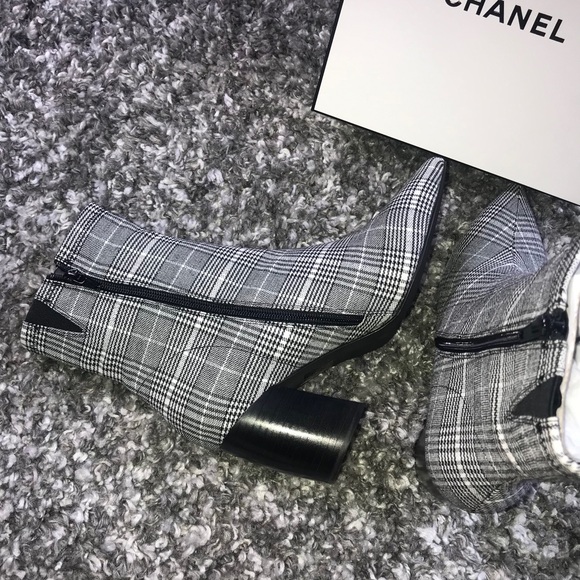 Jeffrey Campbell Sport Plaid Pointy Toe Bootie in Gray - Picture 11 of 17